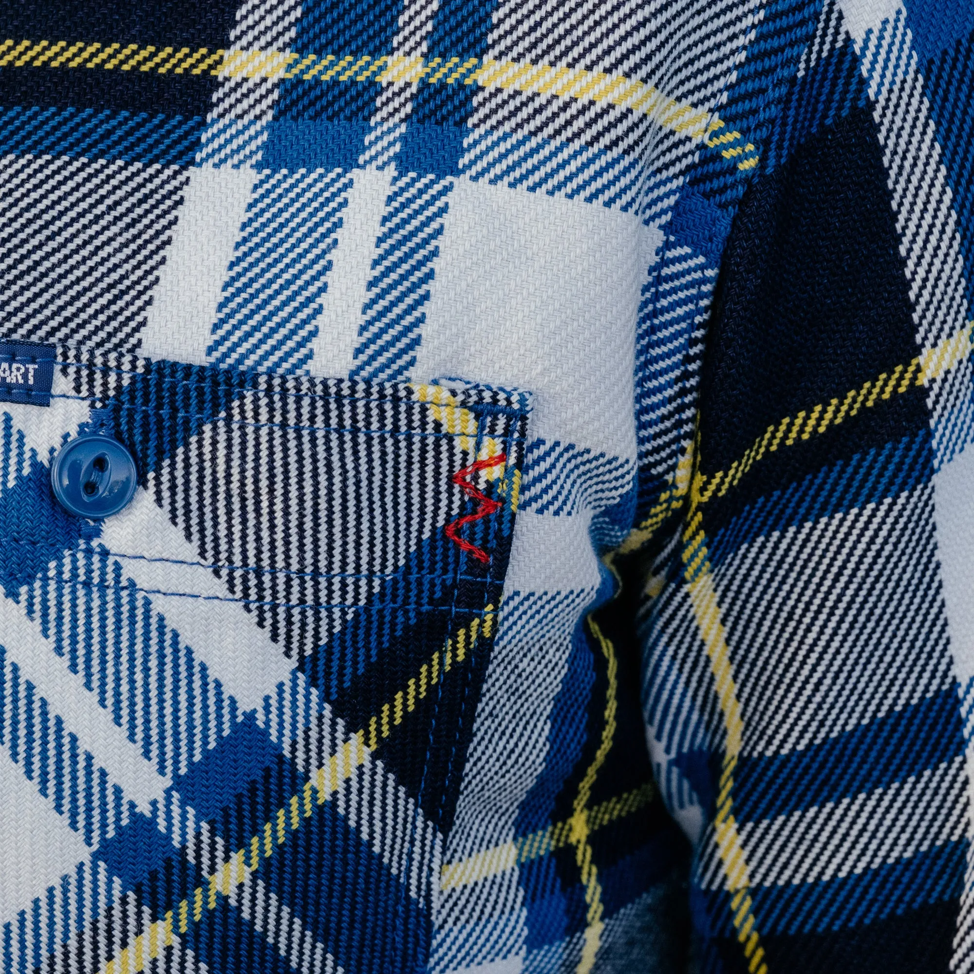 Iron Heart IHSH-382-BLU 9oz Selvedge American Check Work Shirt Blue FINAL SALE