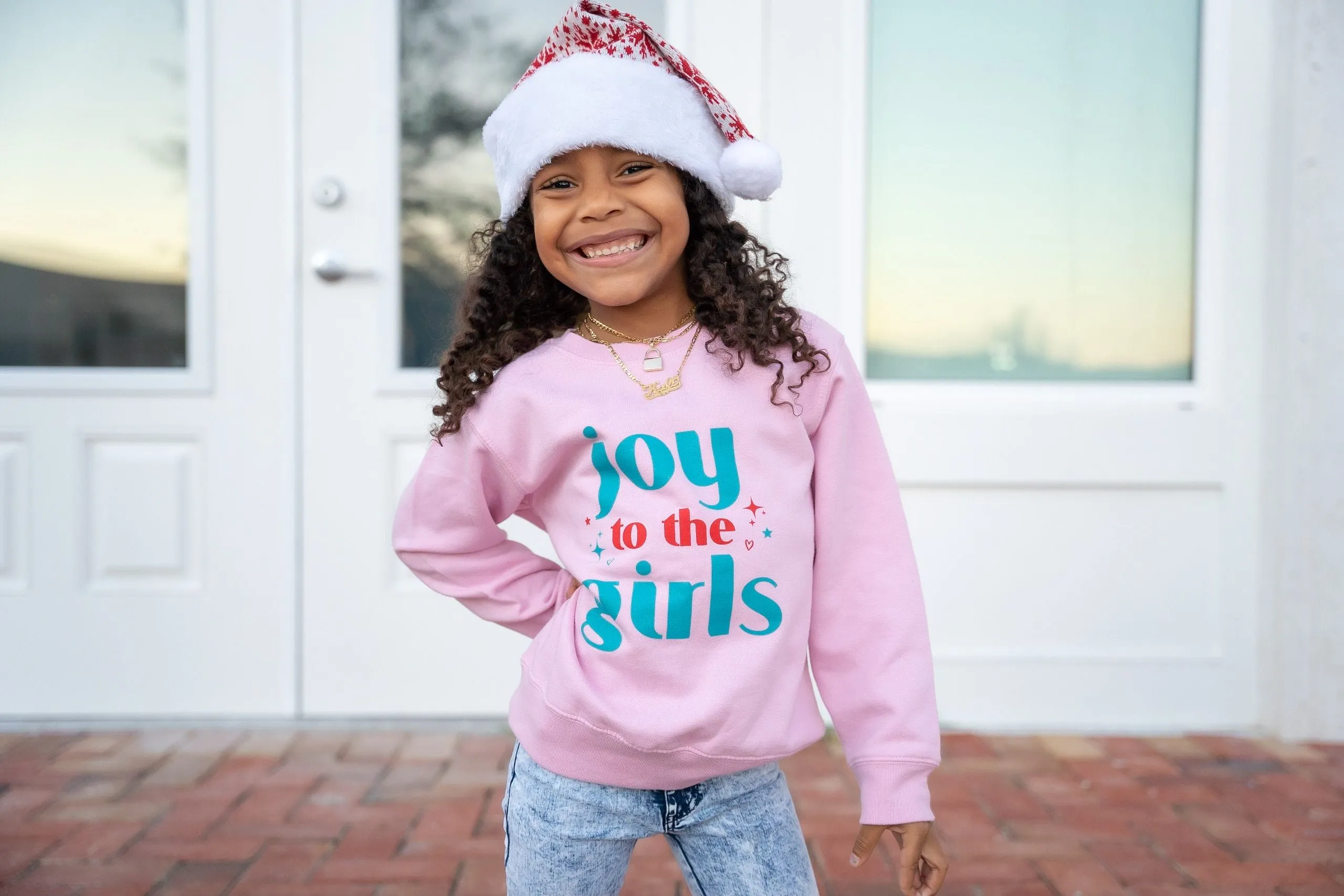 Joy to the Girls | Kids' Pink Sweatshirt