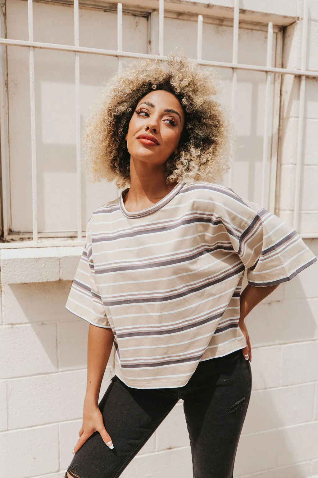 Just Another Day Striped T-Shirt