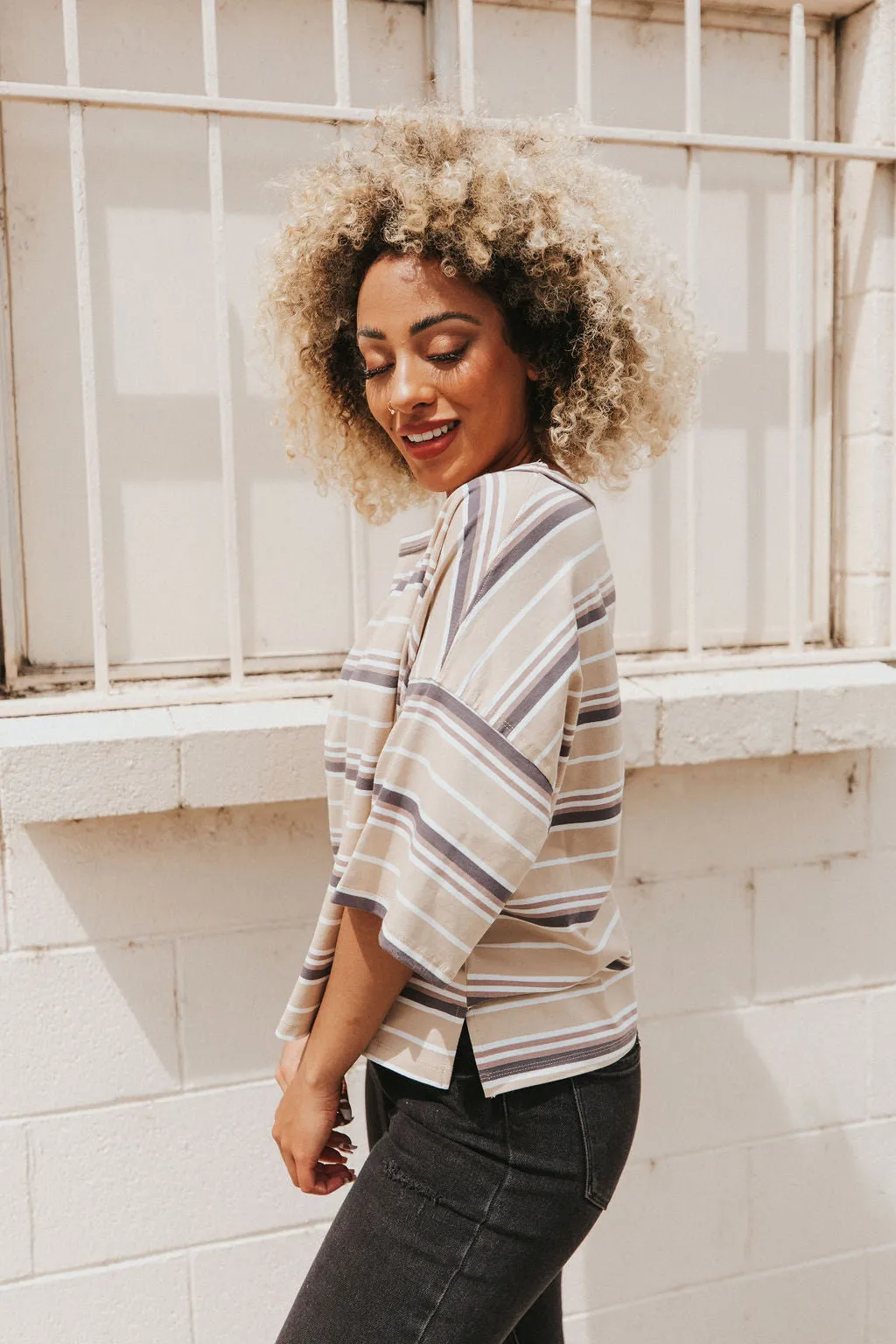 Just Another Day Striped T-Shirt