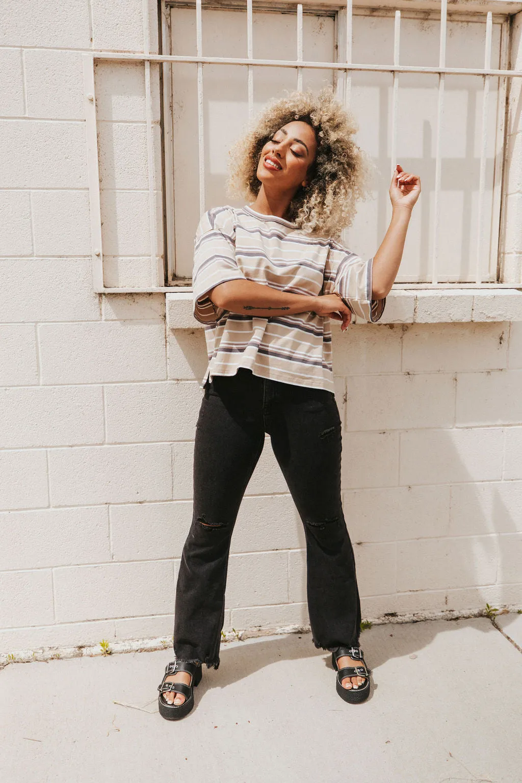 Just Another Day Striped T-Shirt