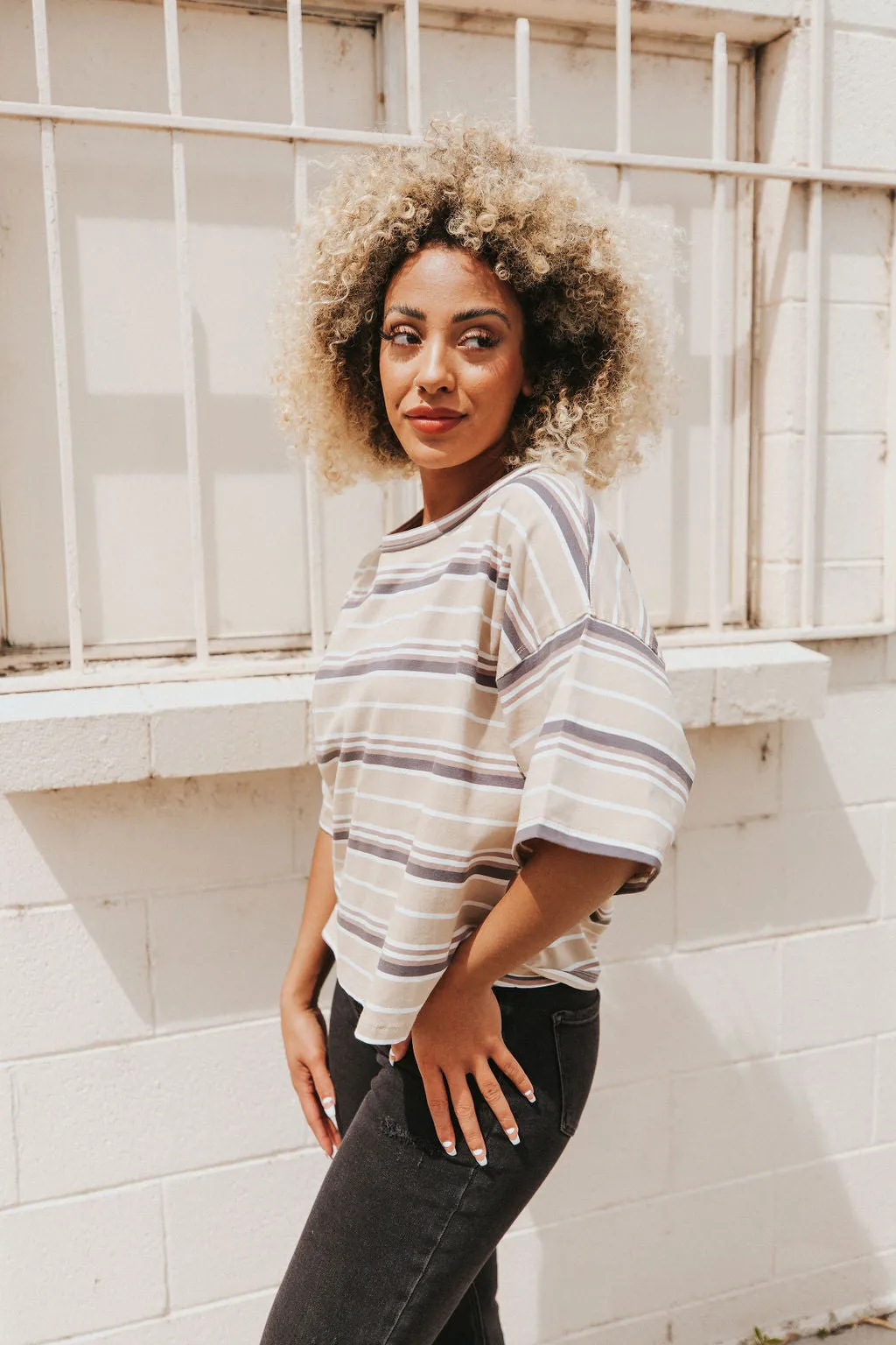 Just Another Day Striped T-Shirt