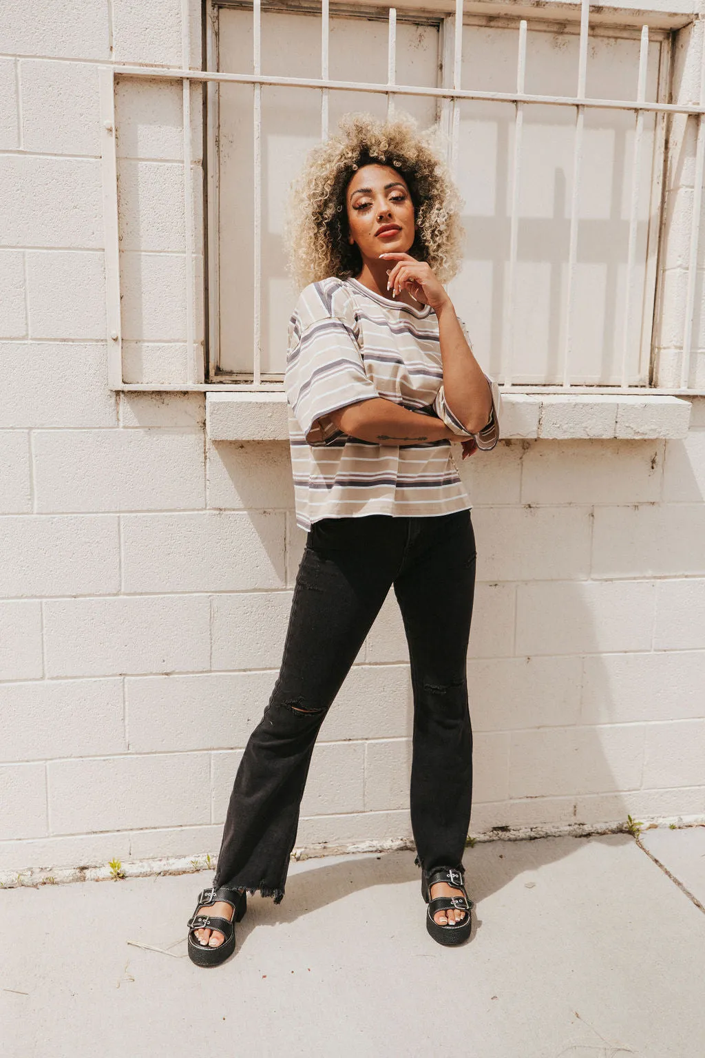 Just Another Day Striped T-Shirt
