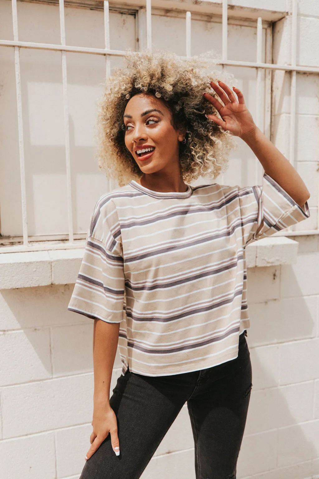 Just Another Day Striped T-Shirt