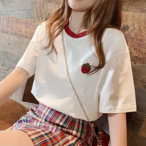Kawaii Pattern Pink Loosed T-shirt