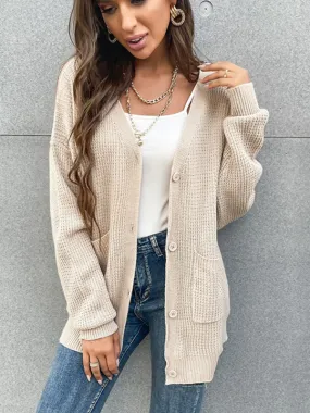 Kiana Women's Button Pocket Cardigan Knitted Sweater Coat