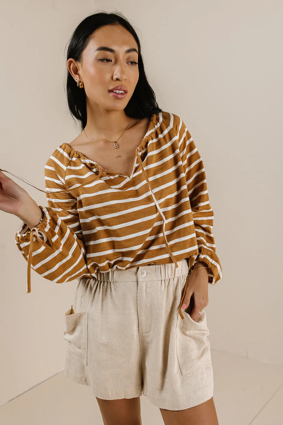 Kilby Striped Top in Mustard - FINAL SALE
