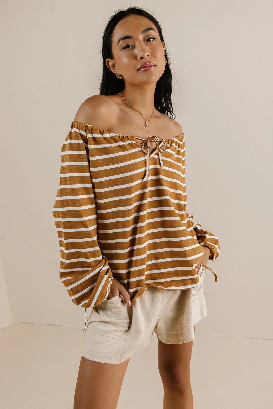 Kilby Striped Top in Mustard - FINAL SALE