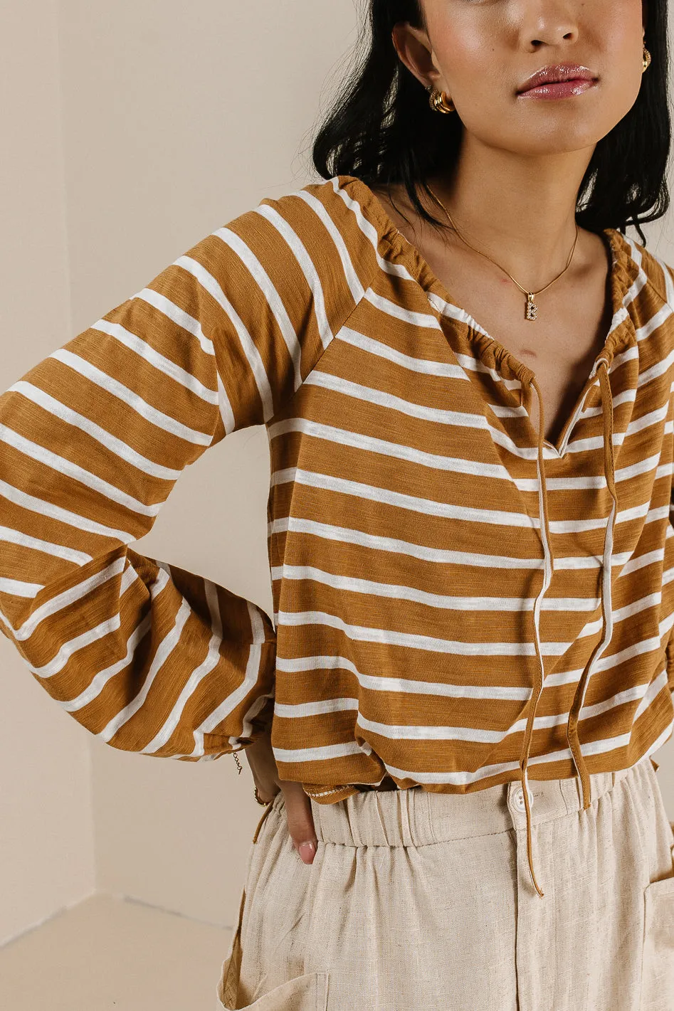 Kilby Striped Top in Mustard - FINAL SALE