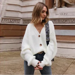 Knitted V-neck Cardigan Top