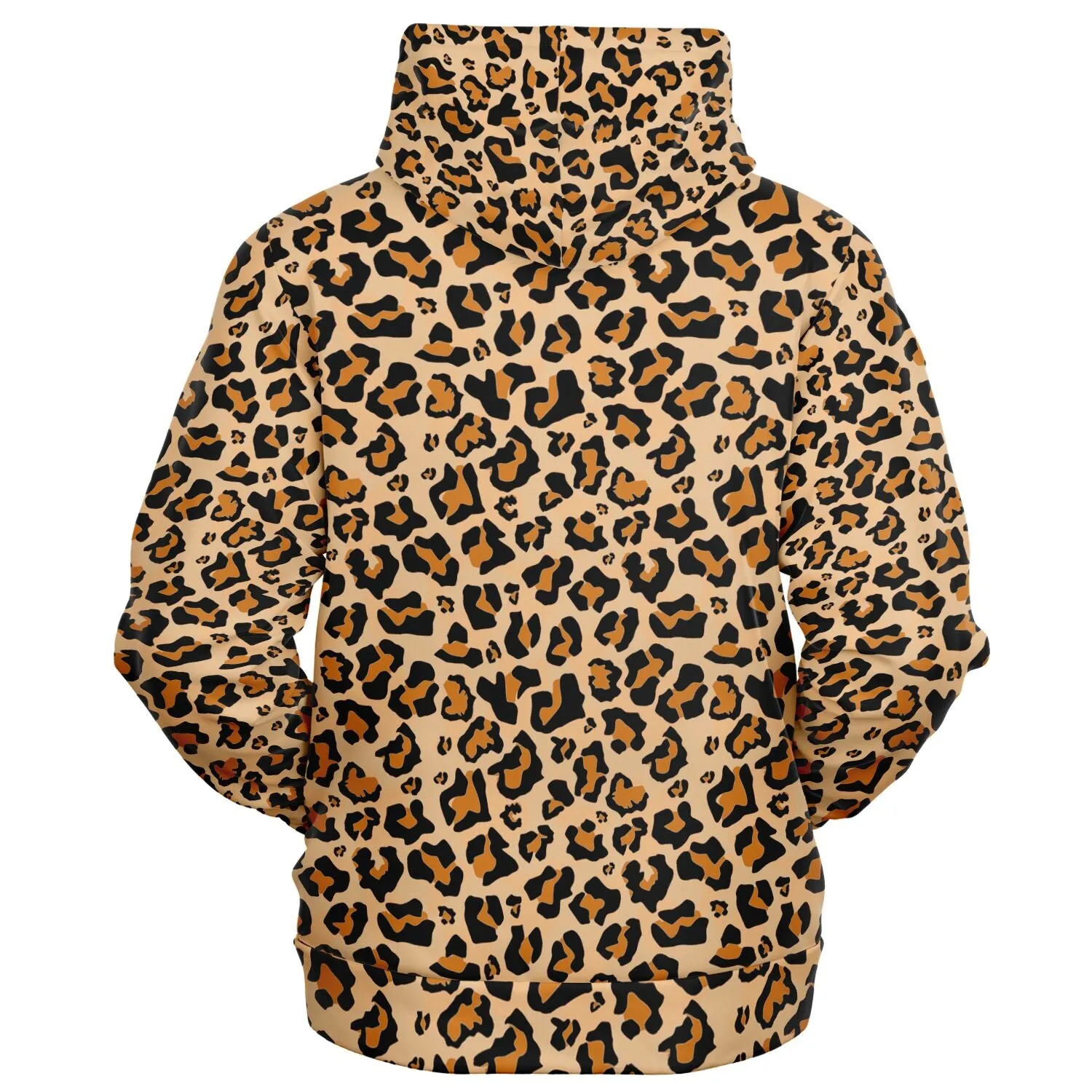 Leopard Zip Up Hoodie, Animal Print Cheetah Front Zipper Pocket Men Women Unisex Adult Aesthetic Graphic Cotton Fleece Hooded Sweatshirt