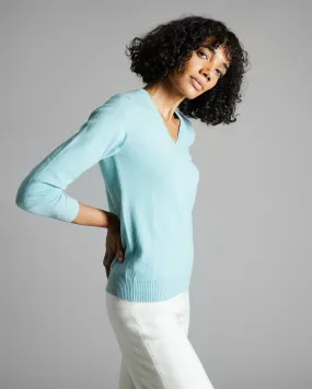 Light green Kid cashmere V-neck sweater