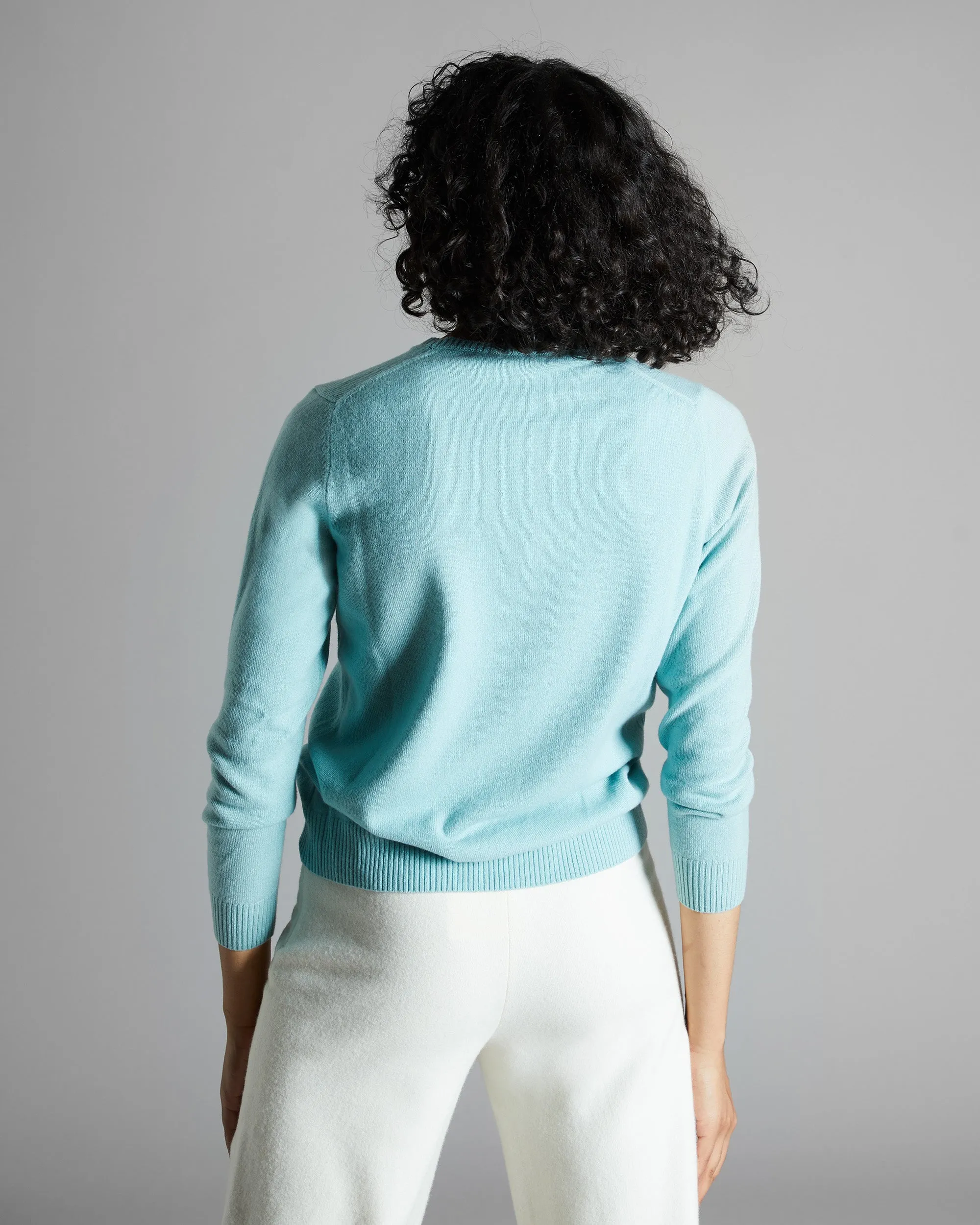 Light green Kid cashmere V-neck sweater