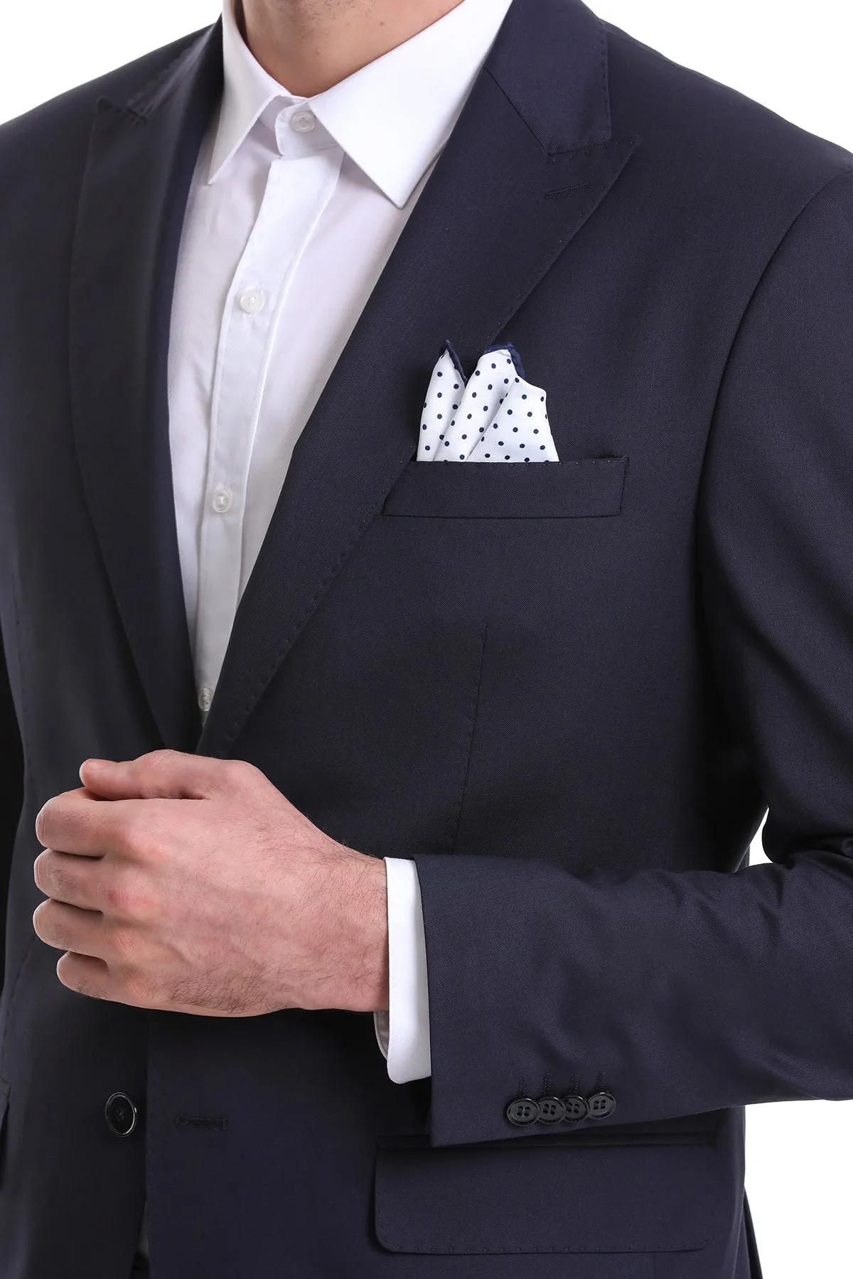 Light Navy Polka Dot Pocket Square