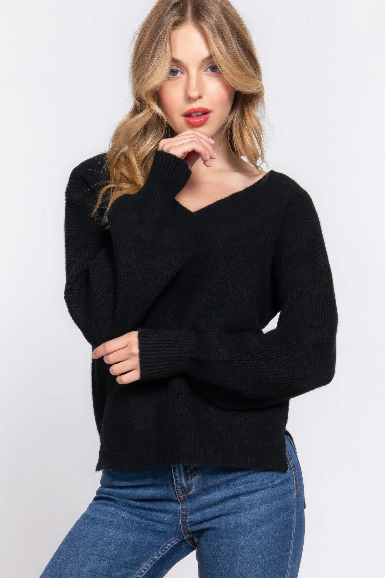 Long Sleeve V-neck Sweater