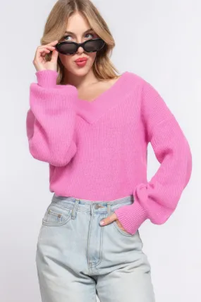 Long Sleeve V-neck Sweater