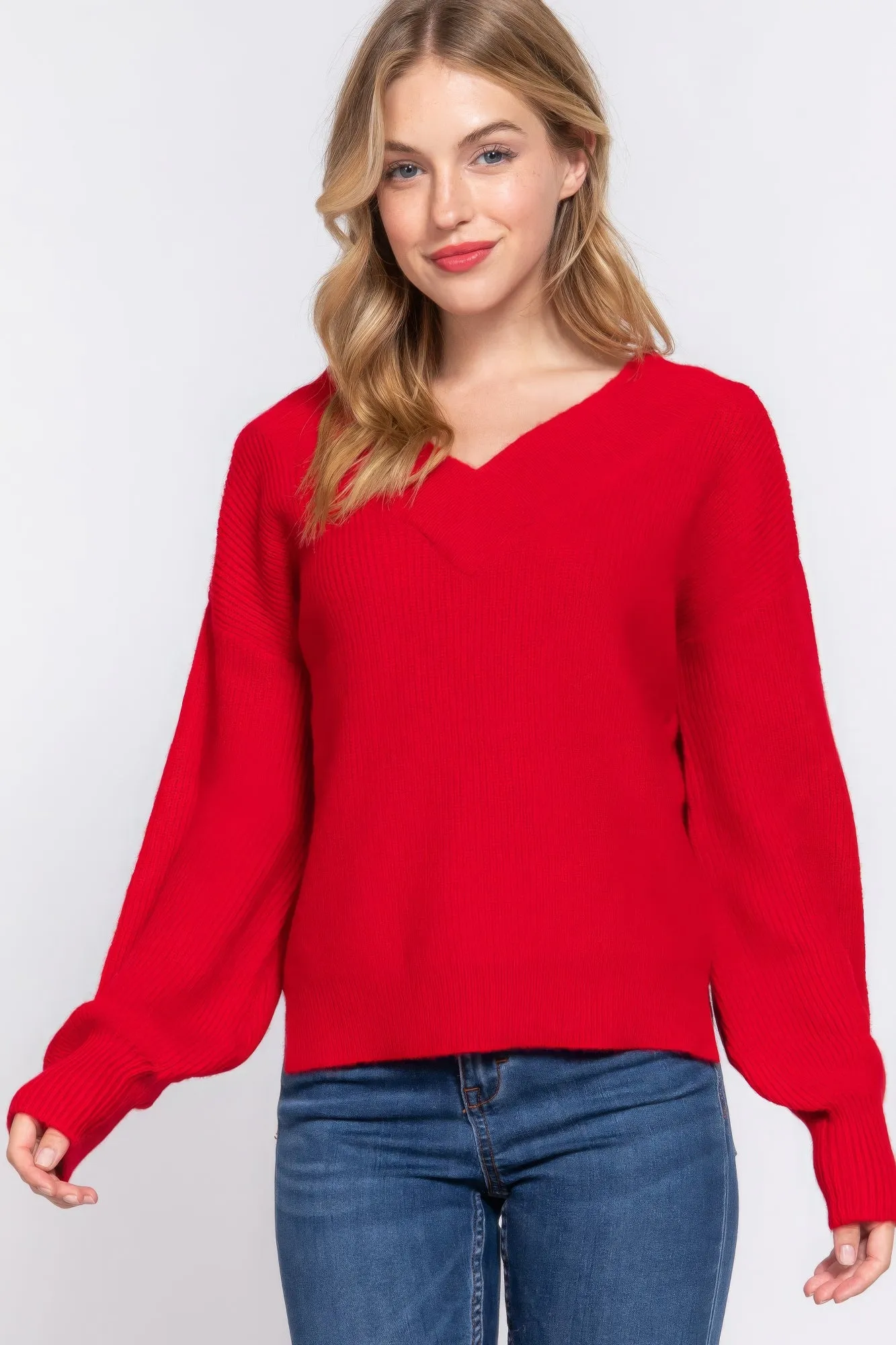 Long Sleeve V-neck Sweater
