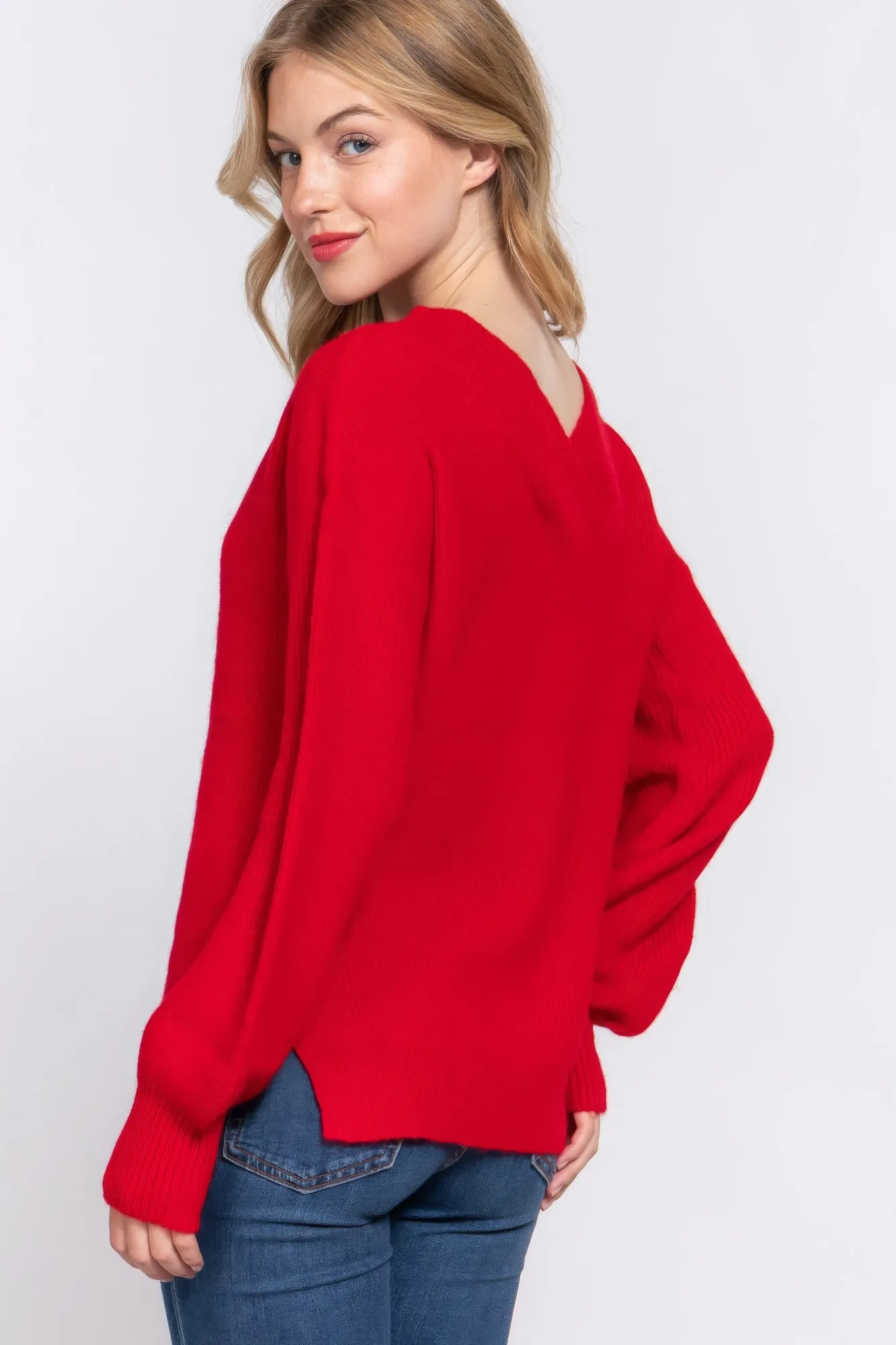 Long Sleeve V-neck Sweater