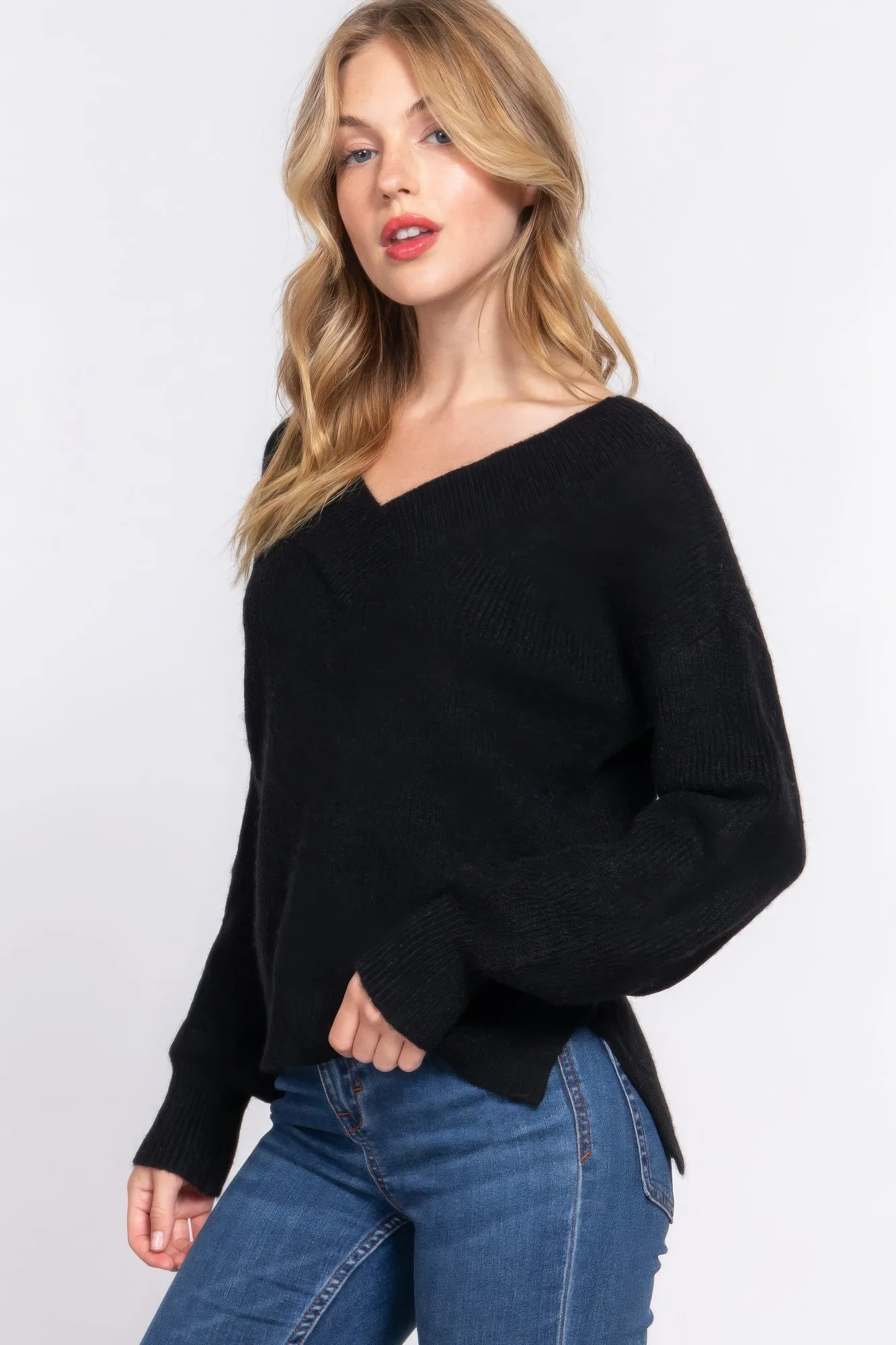 Long Sleeve V-neck Sweater