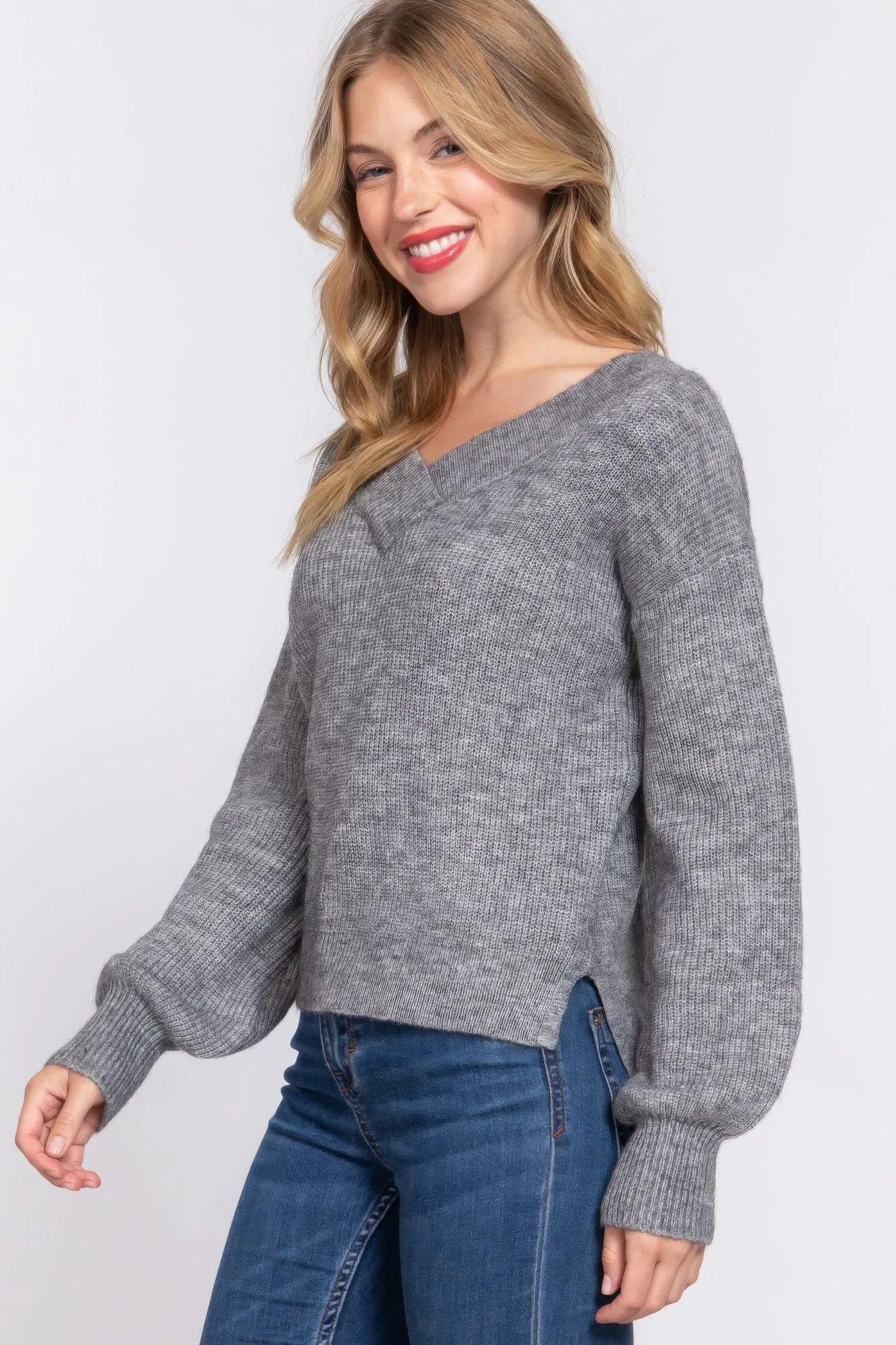 Long Sleeve V-neck Sweater