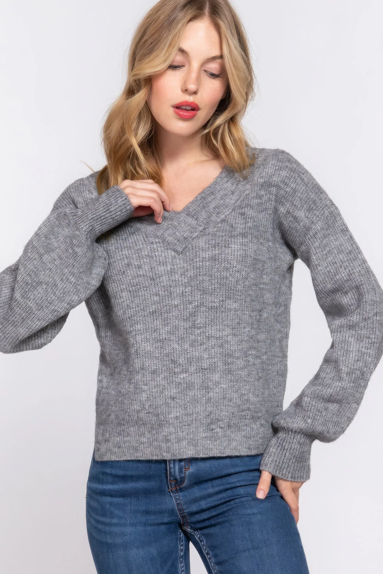 Long Sleeve V-neck Sweater
