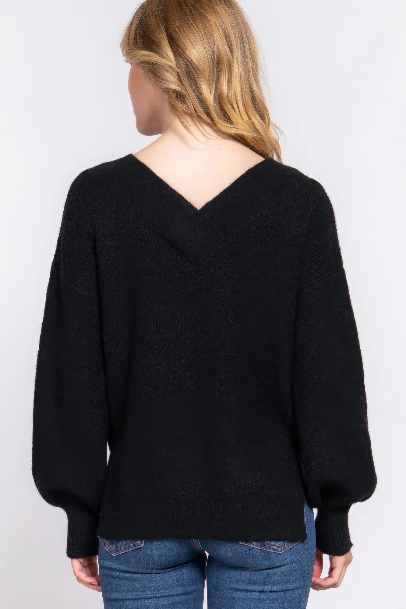 Long Sleeve V-neck Sweater