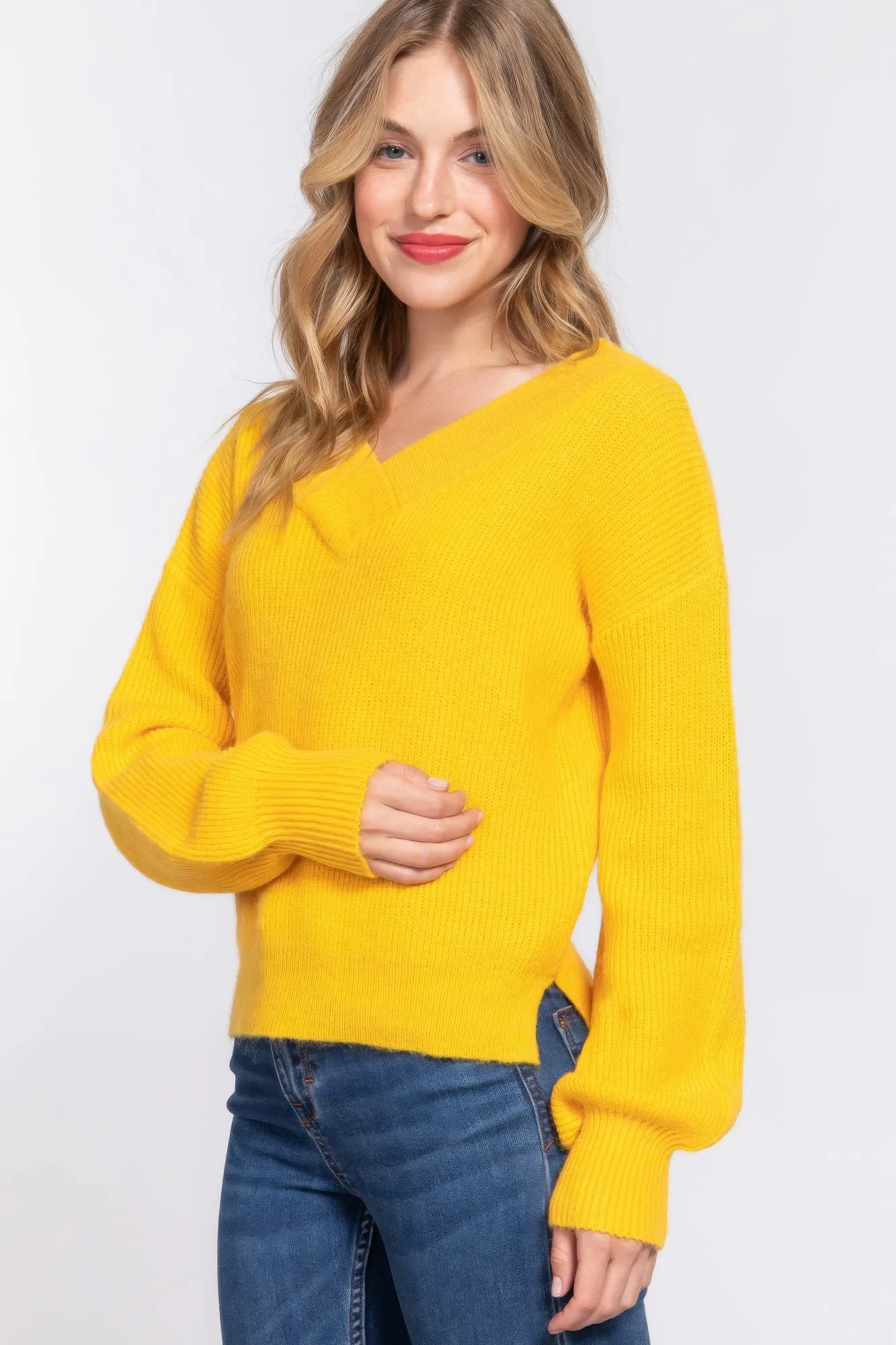 Long Sleeve V-neck Sweater