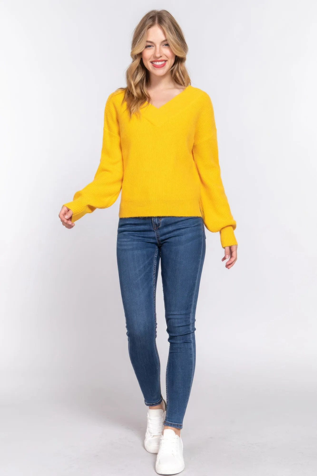 Long Sleeve V-neck Sweater