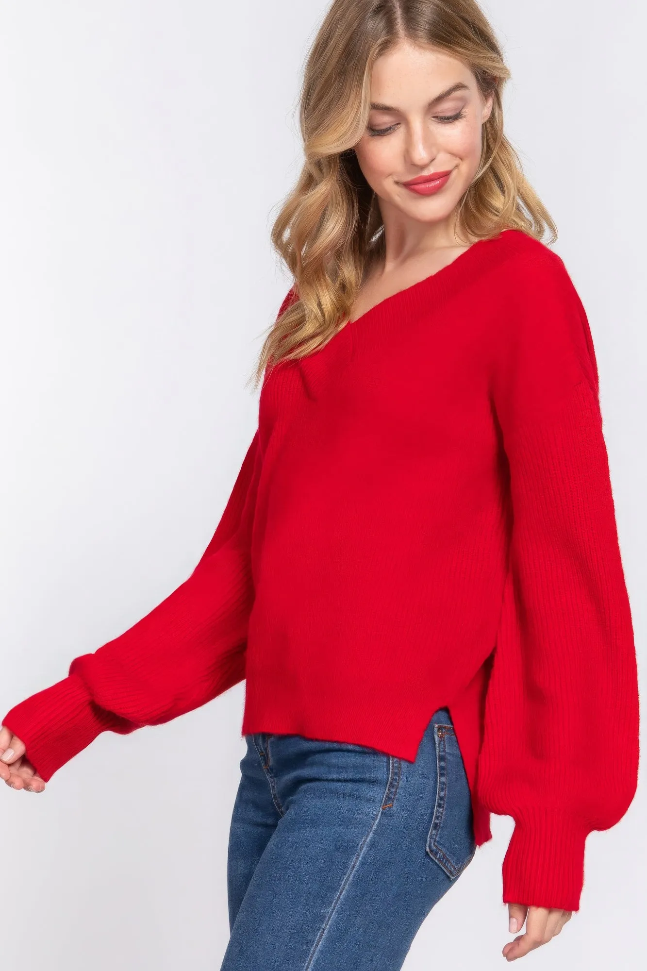 Long Sleeve V-neck Sweater