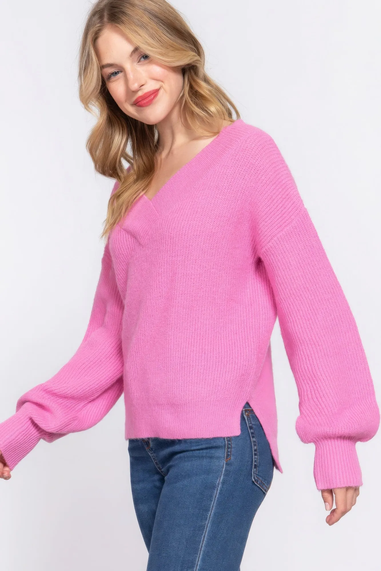 Long Sleeve V-neck Sweater