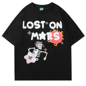 'Lost on Mars' Graphic Print Cotton T-Shirt