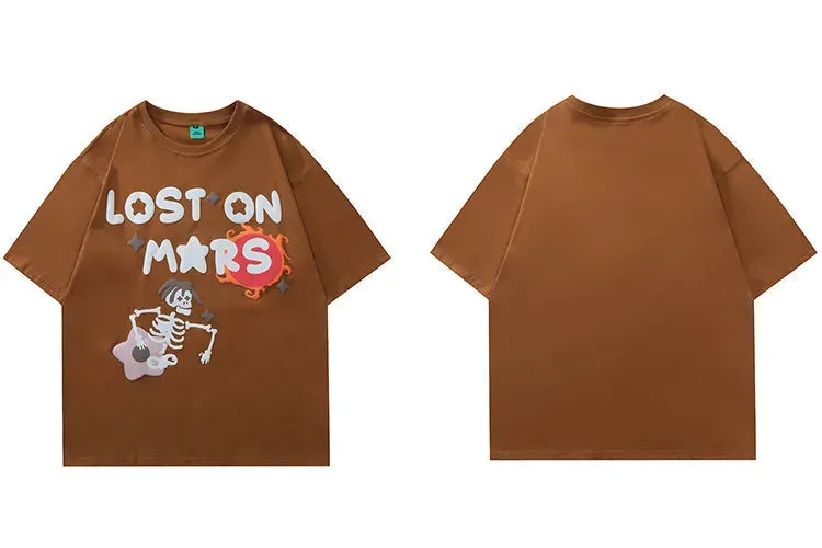 'Lost on Mars' Graphic Print Cotton T-Shirt