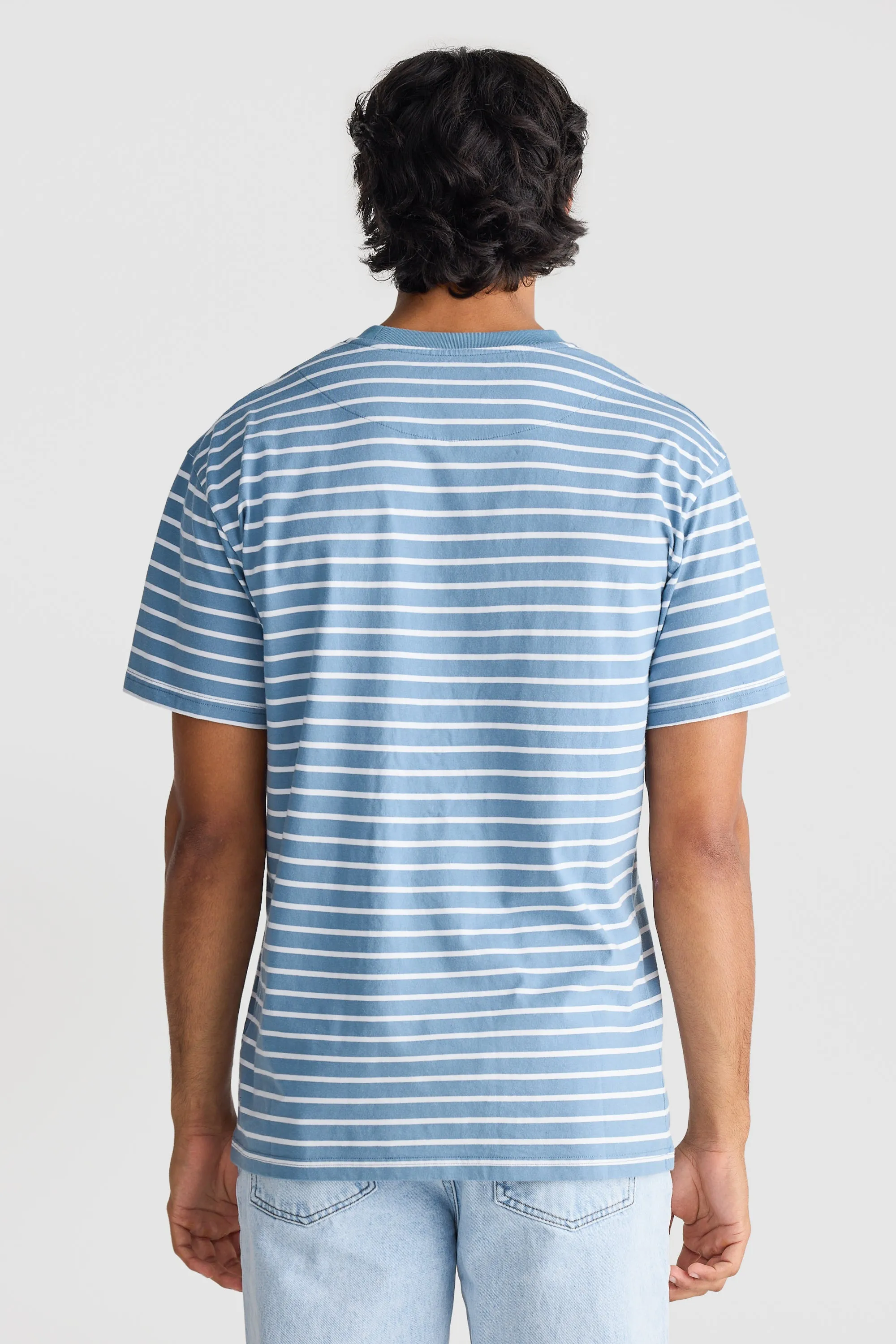 Louis Stripe T Shirt Pacific Blue