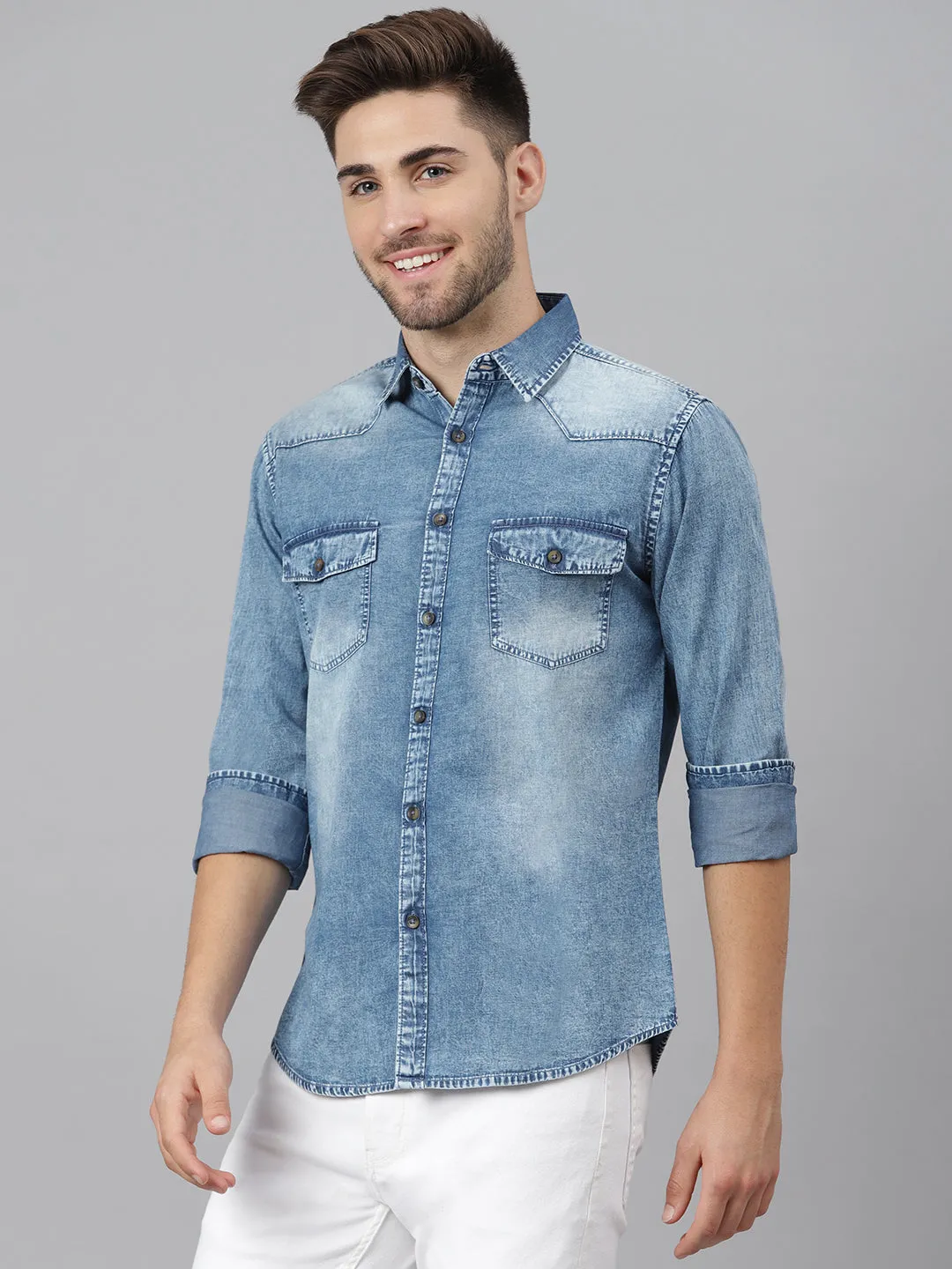 Men's  Classic Denim Shirt (Towel)