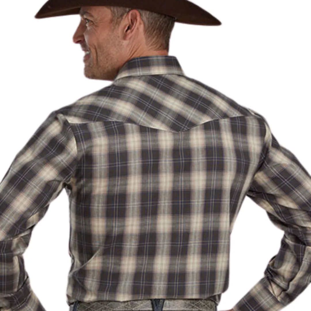 Men's Long Sleeve Grey/Tan Plaid Shirt 01-001-0101-6088 GY