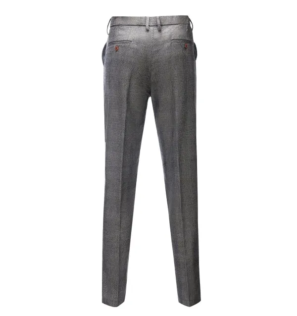Mens Suit Business 2 Pieces Formal Grey Notch Lapel for Wedding (Blazer Pants)