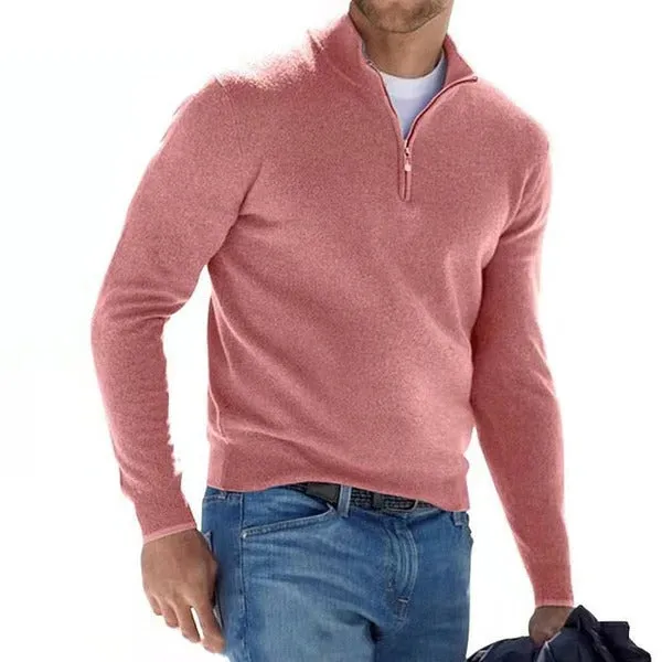 Merino V-neck sweater - zip