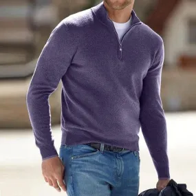 Merino V-neck sweater - zip