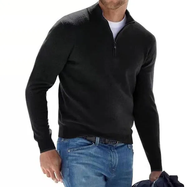 Merino V-neck sweater - zip