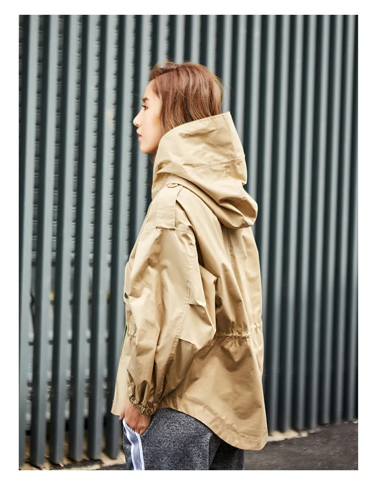 MISCHIEF HOODED RAIN TRENCH COAT