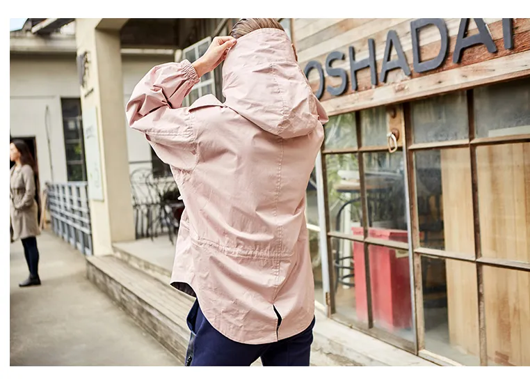 MISCHIEF HOODED RAIN TRENCH COAT