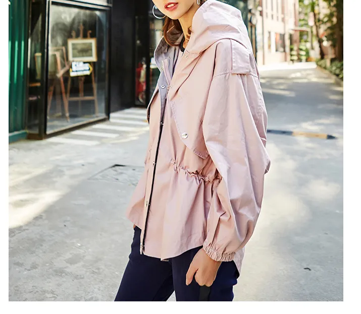 MISCHIEF HOODED RAIN TRENCH COAT