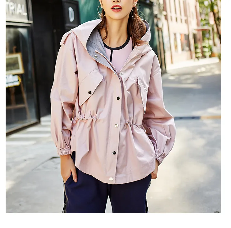 MISCHIEF HOODED RAIN TRENCH COAT