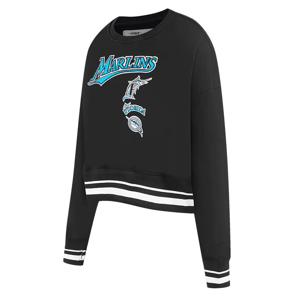 MLB FLORIDA MARLINS RETRO CLASSIC WOMEN'S CREWNECK (BLACK)