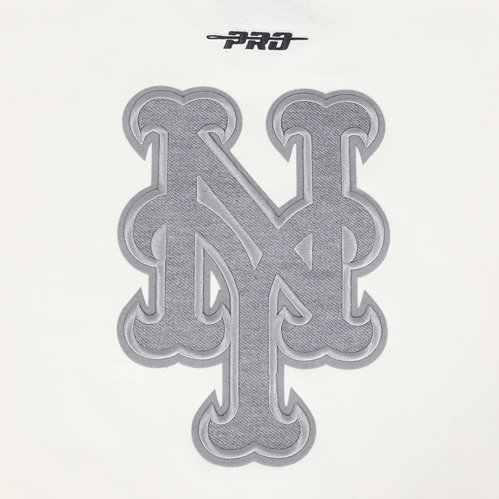 MLB NEW YORK METS REVERSE FRENCH TERRY MEN'S DROP SHOULDER FLC CREWN (EGGSHELL)