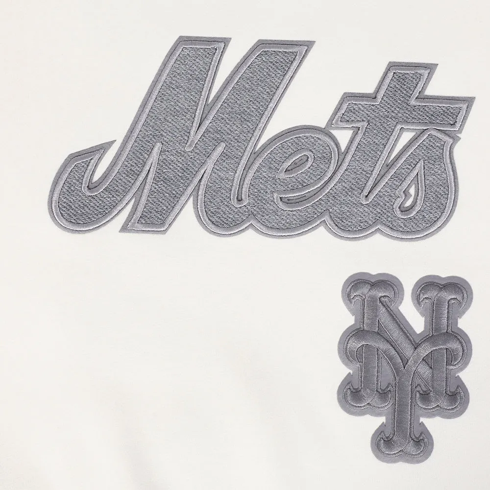 MLB NEW YORK METS REVERSE FRENCH TERRY MEN'S DROP SHOULDER FLC CREWN (EGGSHELL)