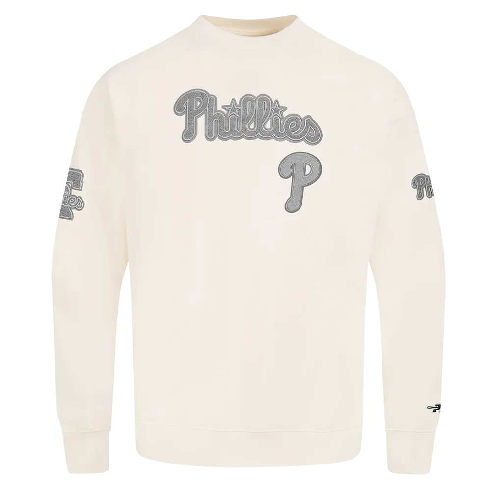 MLB PHILADELPHIA PHILLIES REVERSE FRENCH TERRY MEN'S DROP SHOULDER F (EGGSHELL)
