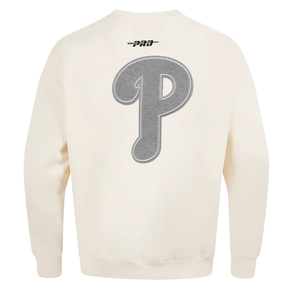MLB PHILADELPHIA PHILLIES REVERSE FRENCH TERRY MEN'S DROP SHOULDER F (EGGSHELL)