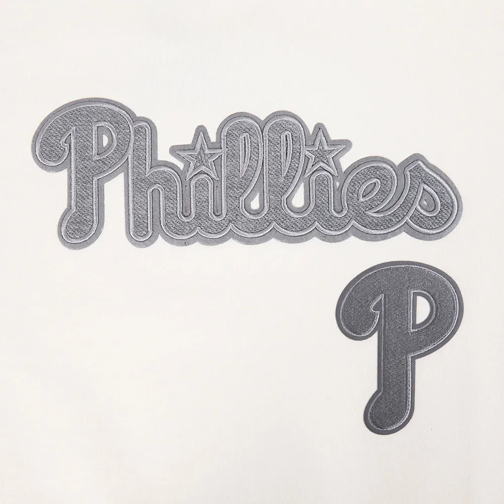 MLB PHILADELPHIA PHILLIES REVERSE FRENCH TERRY MEN'S DROP SHOULDER F (EGGSHELL)