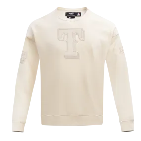 MLB TEXAS RANGERS NEUTRAL MEN'S DROP SHOULDER FLC CREWNECK (EGGSHELL)